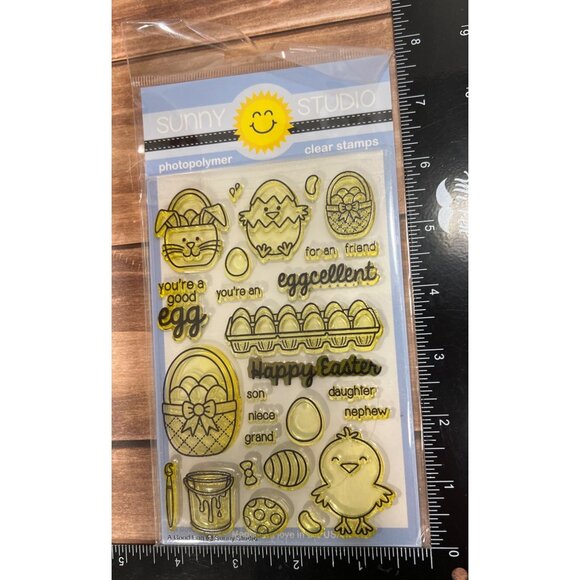 Sunny Studio A good egg SSCL-119A Clear Stamp set Easter Chick - Picture 3 of 3